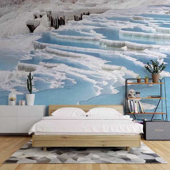 Denizli Pamukkale Manzaralı Duvar Kağıdı - Resim 2