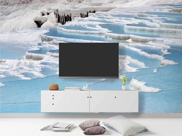 Denizli Pamukkale Manzaralı Duvar Kağıdı - Resim 3
