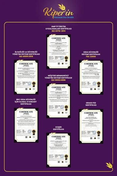 Kiperin %100 Saf ve Doğal Mor & Çoklu Kolajen Peptitleri içeren Lipozomal Teknoloji Diyet Takviyesi (576gr) - Resim 8