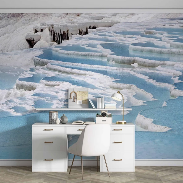 Denizli Pamukkale Manzaralı Duvar Kağıdı - Resim 4