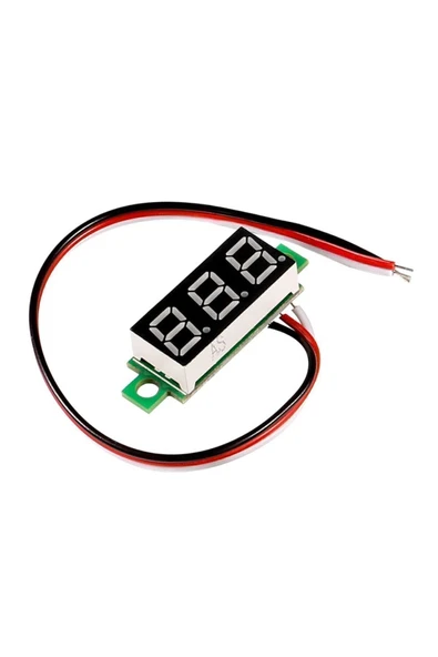 0.28 Inch Dc 0-100v Mini Digital Voltmetre 3 Kablolu Dc Kırmızı - 3