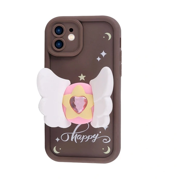 iPhone 12 Kılıf Kamera Korumalı Figür Tasarımlı Kapya Kapak - Resim 7