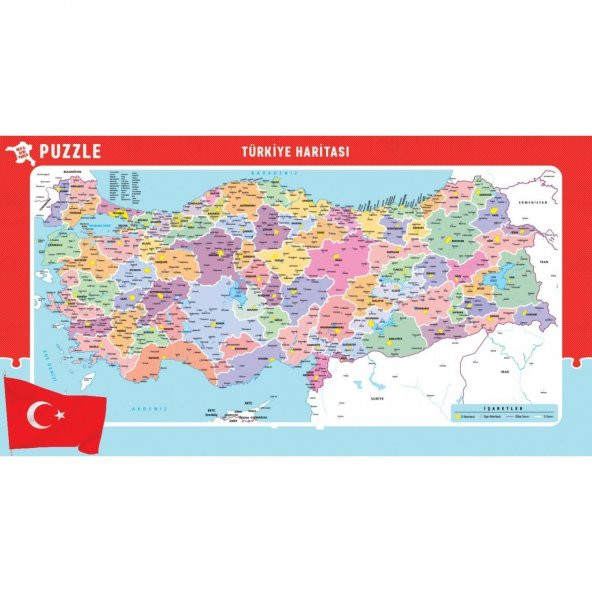 Türkiye Haritası Puzzle Büyük Boy 83 Parça, 56 x 30 cm