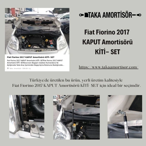 Fiat Fiorino 2017 KAPUT Amortisörü KİTİ- SET
