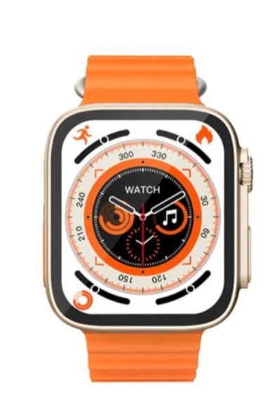 Yeni Model Akıllı Saat Ultra Smart Watch Gümüş Kasa 45mm Titreşim - Resim 5