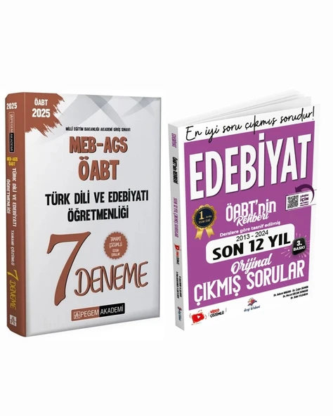 Pegem 2025 KPSS ÖABT Türk Dili ve EDebiyatı 7 Deneme ve Dizgi 2025 Edebiyat Son 12 Yıl Çıkmış Soru