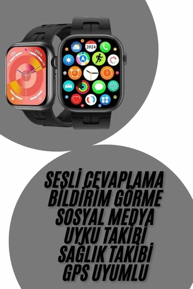 Yeni Nesil Akıllı Saat Çağrı Cevaplama Müzik Dinleme Plastik Kordon Mesaj Bildirimleri - Resim 2