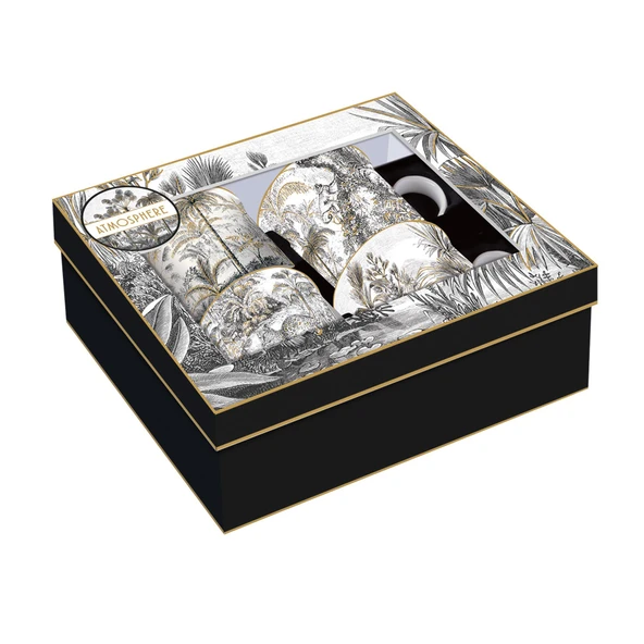 Easy Life Retro Jungle Fine China Porselen 4'lü Kulplu Bardak 300 ml - Resim 2