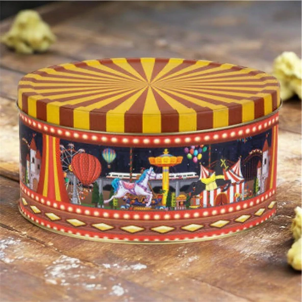 Lunapark Temalı Metal Kurabiye Saklama Kabı 19*9 cm - 3