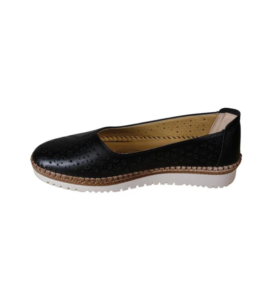 YAZKIŞ Kadın Siyah Krem Cilt Comfort Taban Günlük Babet - 27
