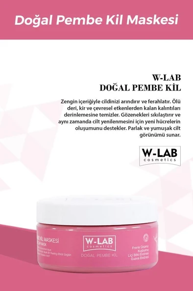 W-Lab Kozmetik Arındırıcı Antioksidan Pembe Kil Maskesi 250 ML - 3