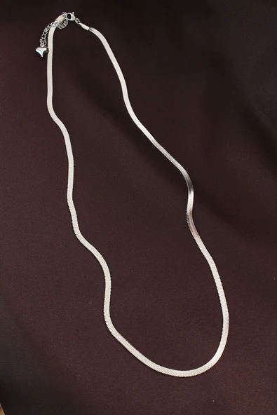 316L Çelik Gümüş Renk 60 cm İtalyan Zincir Kolye - Resim 2