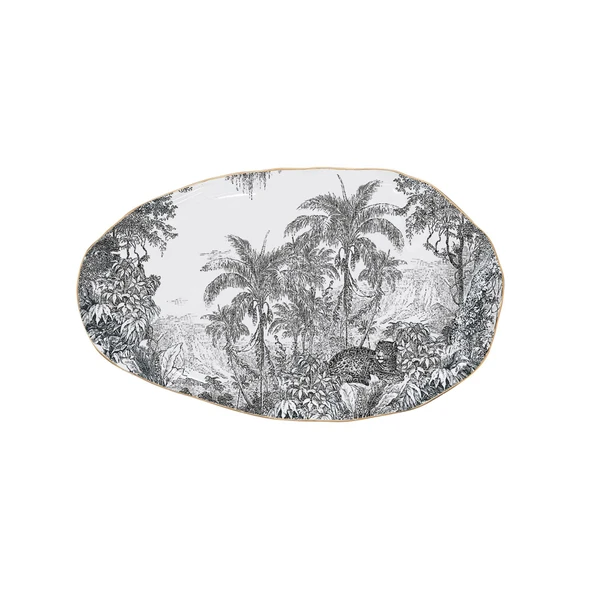 Easy Life Rain Forest Porselen Servis Tabağı 36cm x 21,5cm ürün görseli