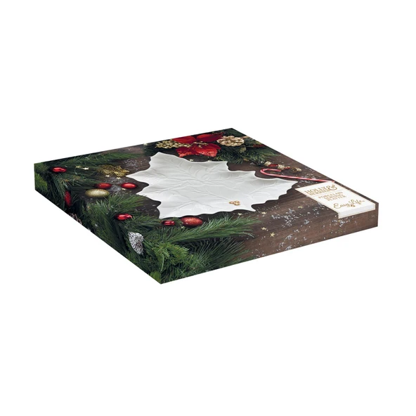 Easy Life Porselen Servis Tabağı 30,0x30,0 cm - Beyaz - Resim 2