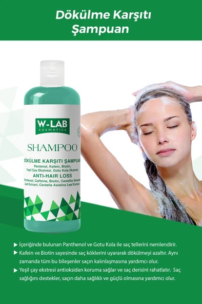 W-Lab Kozmetik Dökülme Karşıtı Şampuan 400 ML - 3