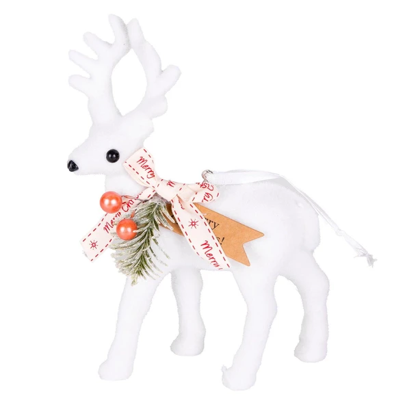 Yılbaşı Ağaç Süsü Geyik Beyaz 15X22 Cm. ürün görseli