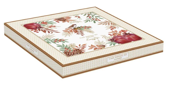 Easy Life Porselen Kek Servis Tabağı 32 cm Dilimleyicili - Resim 2