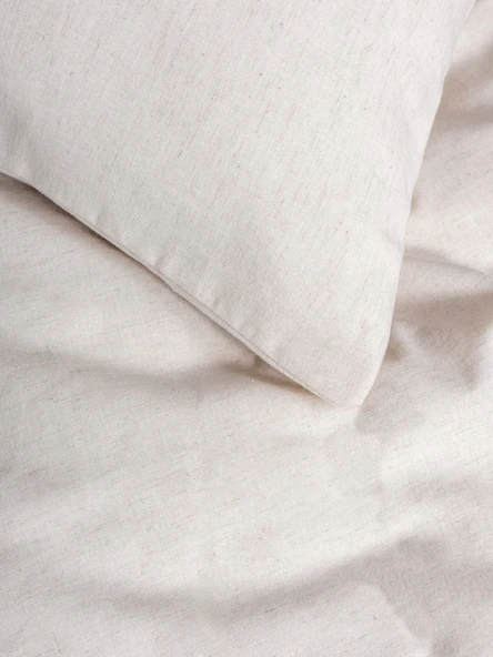 Cotton Box Cotton Keten Çift Kişilik Nevresim Takımı Basic Bej - Resim 2