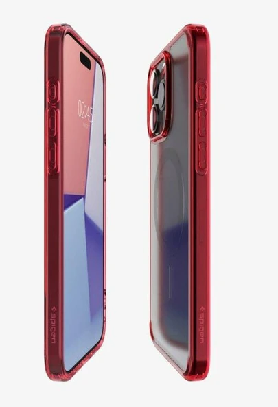 Spigen iPhone 15 Pro Max Kılıf, Spigen Ultra Hybrid Magfit (Magsafe Uyumlu) Deep Red - 4