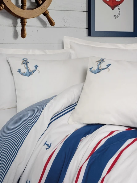 Cotton Box Maritime Çift Kişilik Nevresim Takımı Brine Ekru - Resim 2