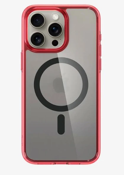 Spigen iPhone 15 Pro Max Kılıf, Spigen Ultra Hybrid Magfit (Magsafe Uyumlu) Deep Red - 2