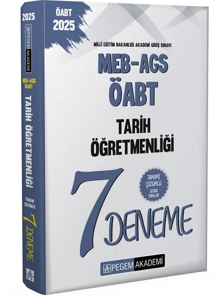 Pegem 2025 ÖABT MEB-AGS Tarih Öğretmenliği 7 Deneme Çözümlü Pegem Akademi Yayınları