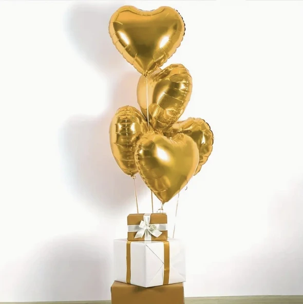 Brokoli Home 2 Adet Folyo Balon Altın Sarısı Gold Uçan Balon 45 Cm 18 İnç