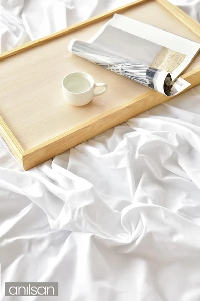 Lastiksiz Düz Beyaz Saten Çarşaf Tek/Çift Kişilik Ev Ve Otel Çarşafı,83 Tel - 2