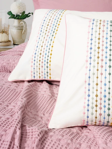 Cotton Box Aura Tek Kişilik Pike Takımı Pebble Pembe - 2