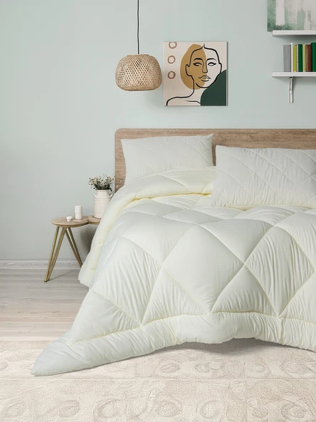 Cotton Box Softwash Çift Kişilik Yorgan Seti Ekru 180x200 Lastikli Çarşaf