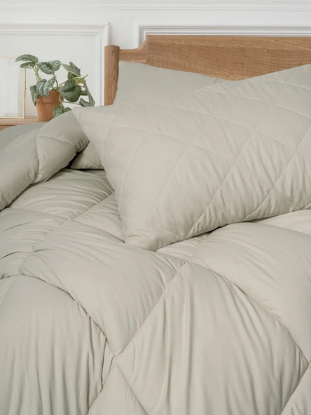 Cotton Box Softwash Çift Kişilik Yorgan Seti Taş 160x200 Lastikli Çarşaf - 2
