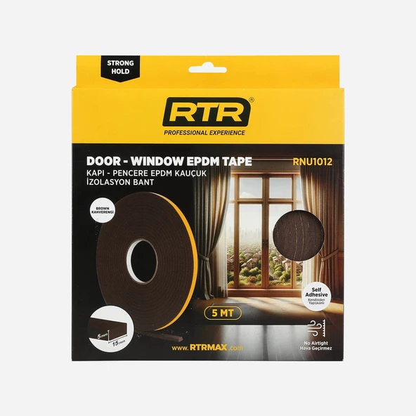 Rtrmax RNU1012 Kapı & Pencere Epdm İzalosyan Bandı RNU1012 5 mt Kahverengi-15 mm - 2
