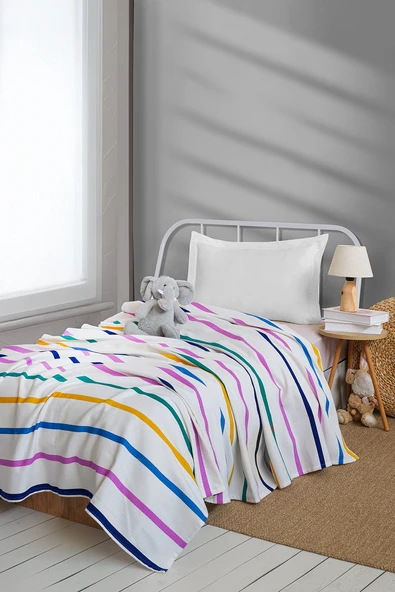Upstyle Doğal Pike Baskılı Kids 140x230cm Funny Sarı-Lila