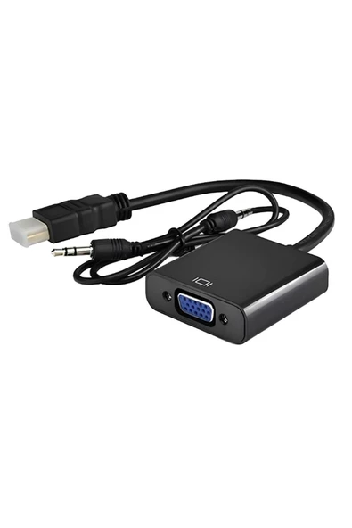 StarkTech Çınarcık Tk HDMI TO VGA +Aux Dönüştürücü Kablosu (SİYAH)