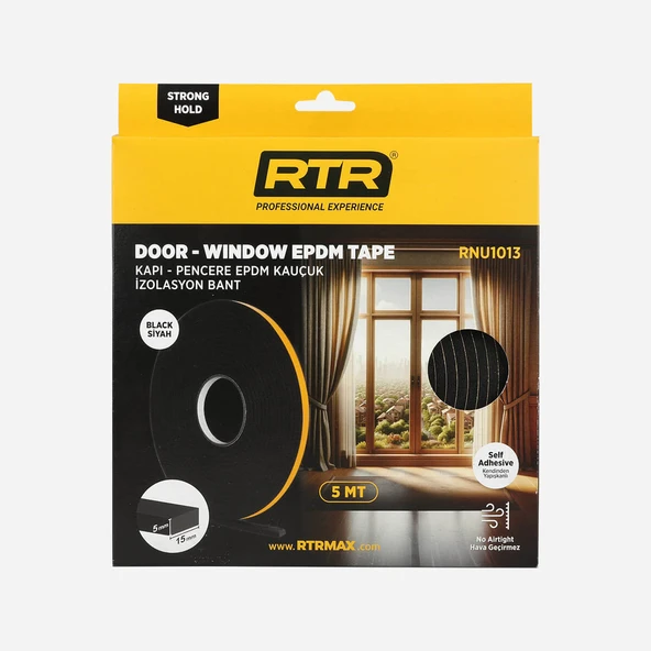 Rtrmax RNU1012 Kapı & Pencere Epdm İzalosyan Bandı RNU1012 5 mt Kahverengi-15 mm - 3