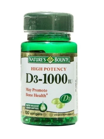 Natures Bounty Vitamin D3 1000 Iu 100 Kapsül