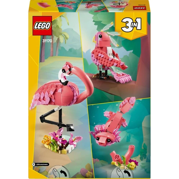 LEGO 31170 Creator 3’ü 1 Arada Vahşi Hayvanlar: Pembe Flamingo - Resim 4