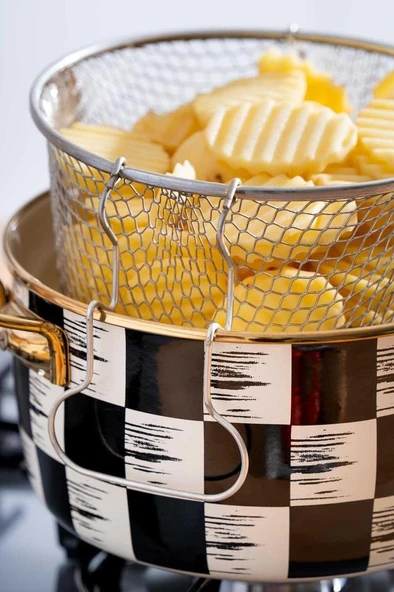 Acar XAP-22-0249 Qualita King Damalı Emaye Kızartma Tenceresi 22 cm - 4