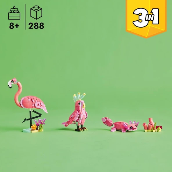 LEGO 31170 Creator 3’ü 1 Arada Vahşi Hayvanlar: Pembe Flamingo - Resim 5