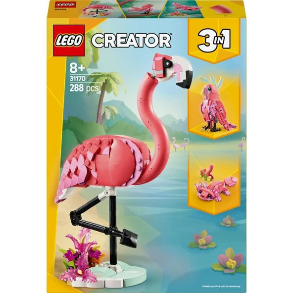 LEGO 31170 Creator 3’ü 1 Arada Vahşi Hayvanlar: Pembe Flamingo - Resim 3