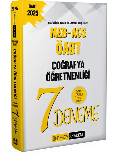 Pegem 2025 ÖABT MEB-AGS Coğrafya 7 Deneme Çözümlü Pegem Akademi Yayınları - 2