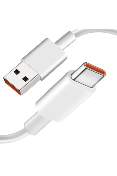 SPRANGE Xiaomi 11T Pro   uyumlu USB Type-C 67W 5A 1 Mt Şarj ve Veri Kablosu Ale Beyaz