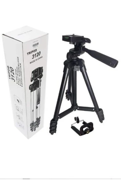 MVM Tf-3120 102 Cm Cep Telefonu Fotoğraf Makinesi Tripod + Telefon Tutacağı Siyah