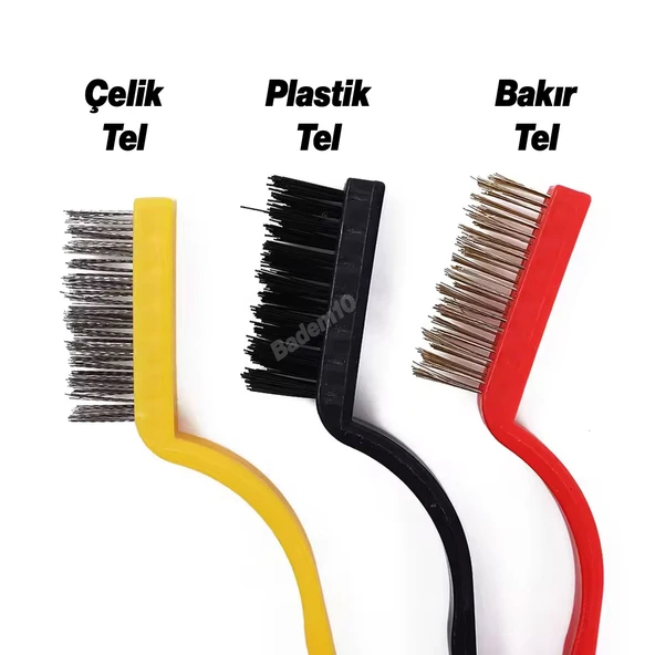 3'lü Set Tel Fırça Seti Mutfak Temizlik Plastik Çok Amaçlı Temizleme Fırçası Kir Pas Kireç Izgara - 4