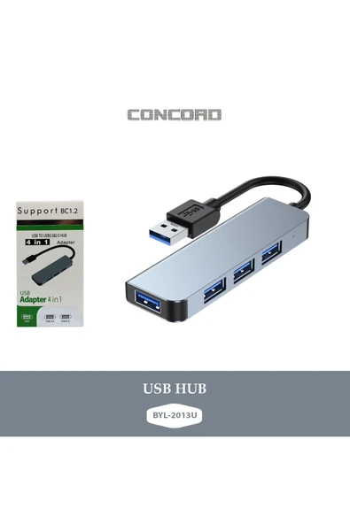 Concord Byl-2013u 4 In 1 Usb Hub 4 Port Usb 3.0 & 2.0 Metal Gövde Usb Çoğaltıcı