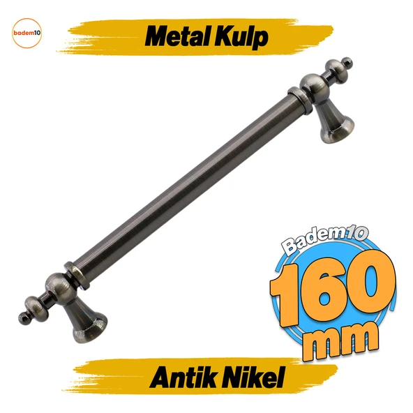 Osmanlı Metal Antik Nikel Kulp 160 mm 16 cm Mobilya Çekmece Mutfak Dolabı Dolap Kapak Kulb Kulpu