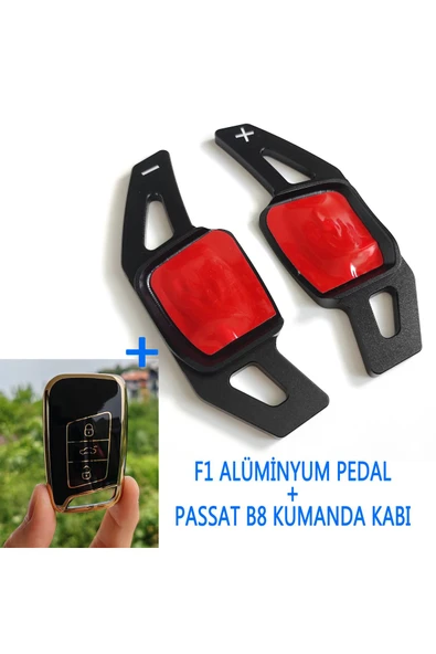 YıldızTuning Passat B8 Siyah F1 Vites Kulakçıkları - Passat B8 F1 Direksiyon Kulakcık Pedal