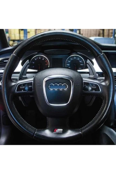 YıldızTuning Audi A3 Uyumlu & A4 & A5 (2013-2016) Paddle Shift (F1 VİTES KULAKÇIK) - Siyah