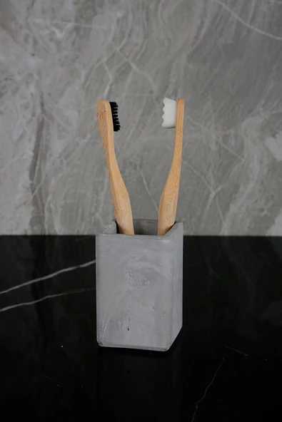 Mermer Desenli Beton Diş Fırçalık - 1