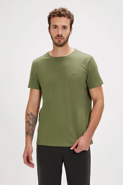 Bad Bear Solid Yeşil Basic Erkek Tişört - Resim 6